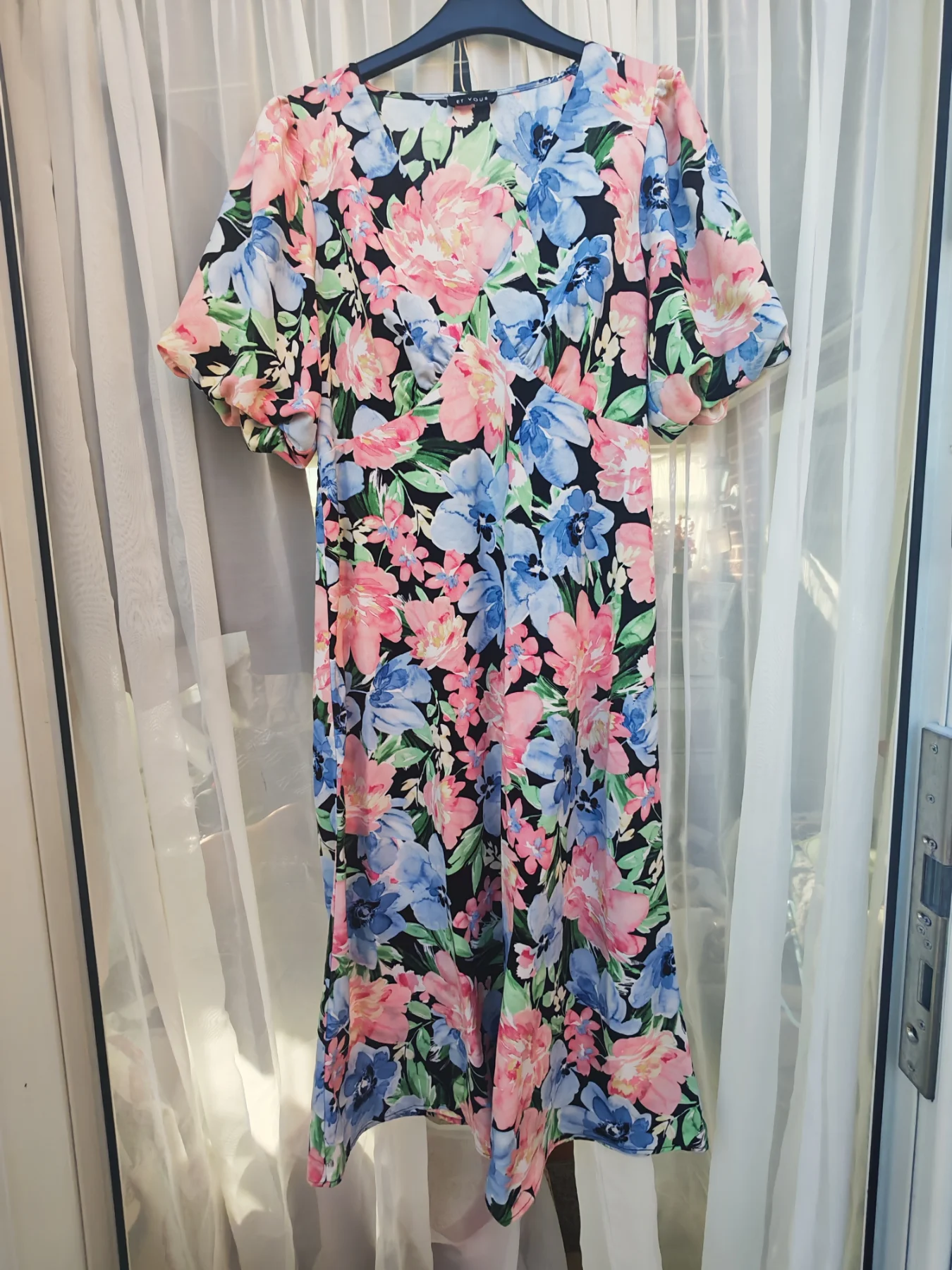 Et Vous Floral Print Short Sleeve Dress