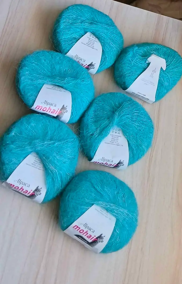 6 x teal yarn wool