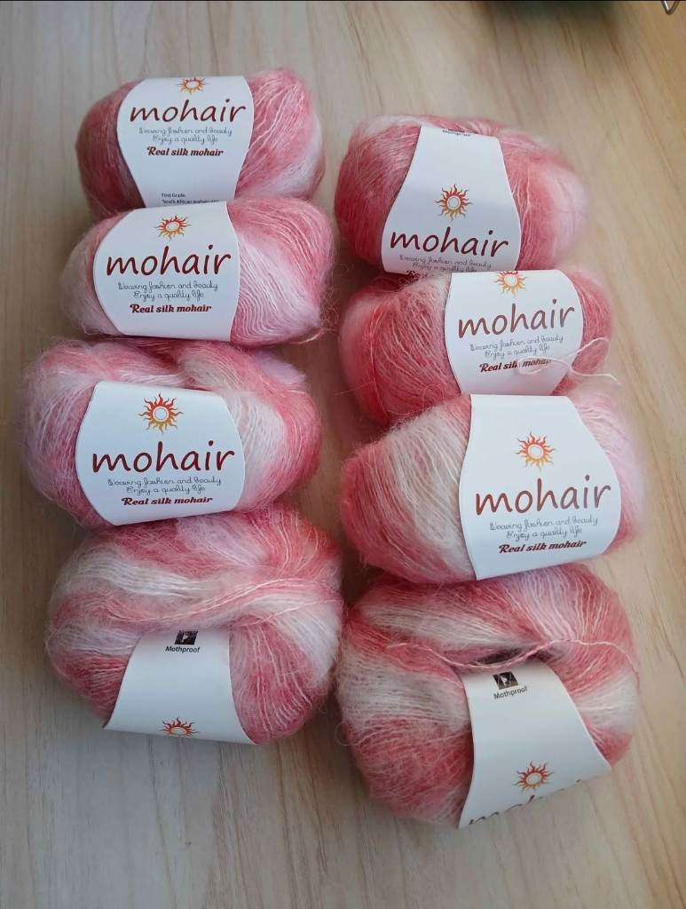 8 x mohair yarn wool pink