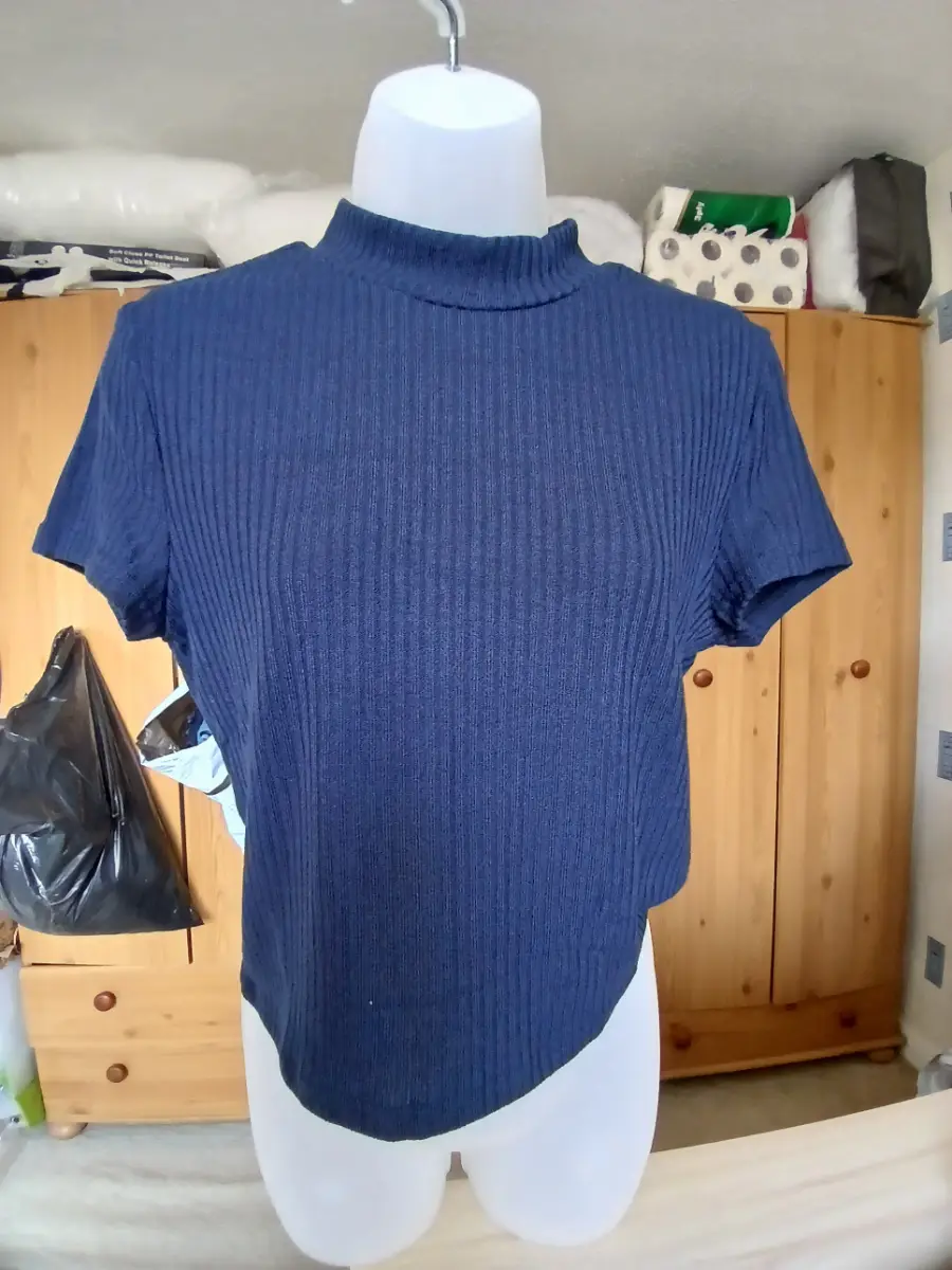 Polo neck navy top