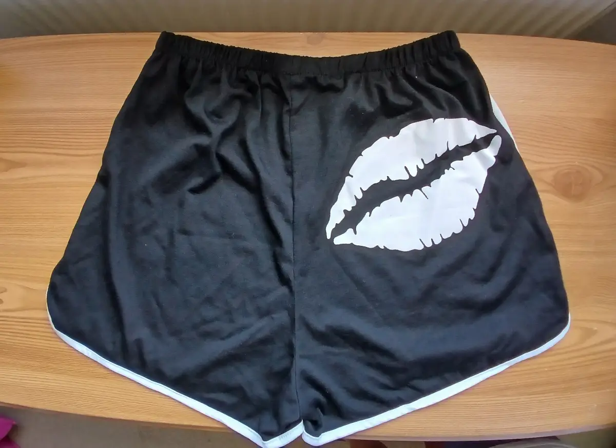 black shorts