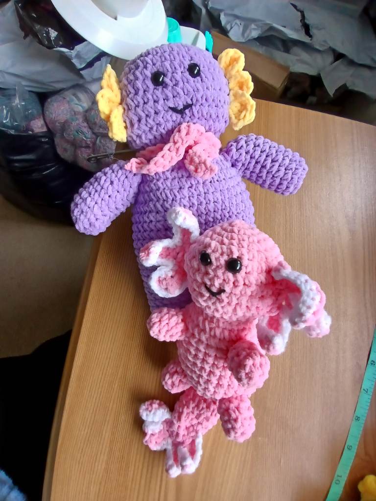 2 x Axolotl crochet