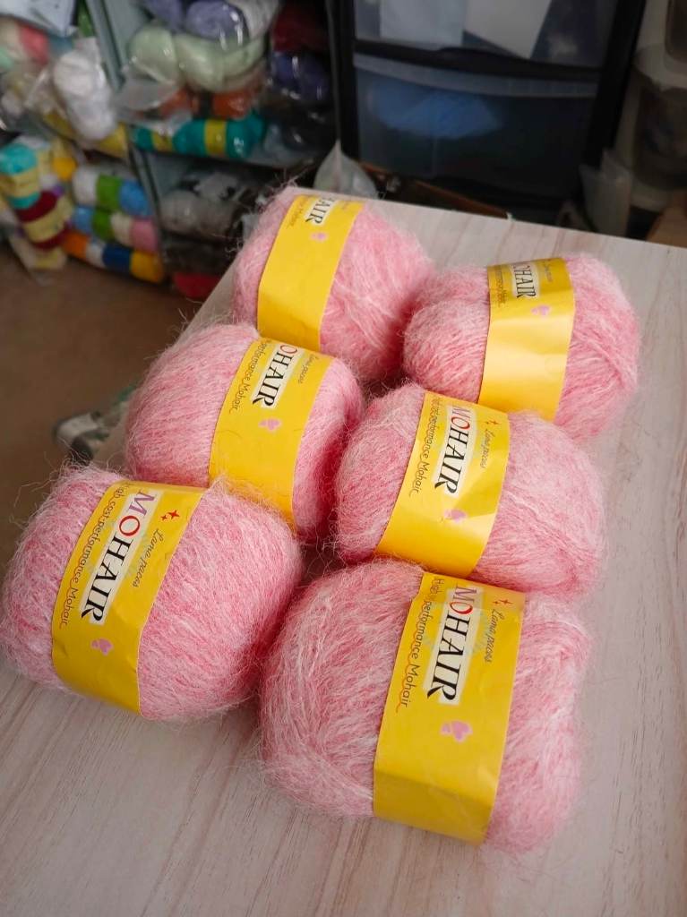 6 x 25g yarn wool mohair