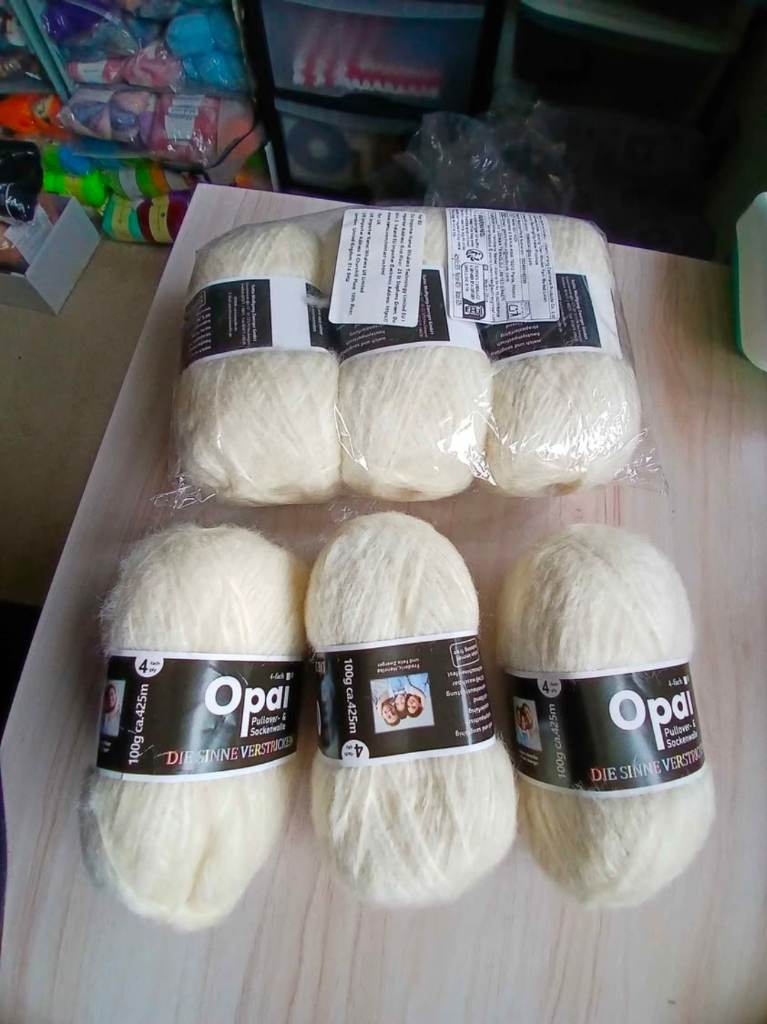 6 x cream mohair