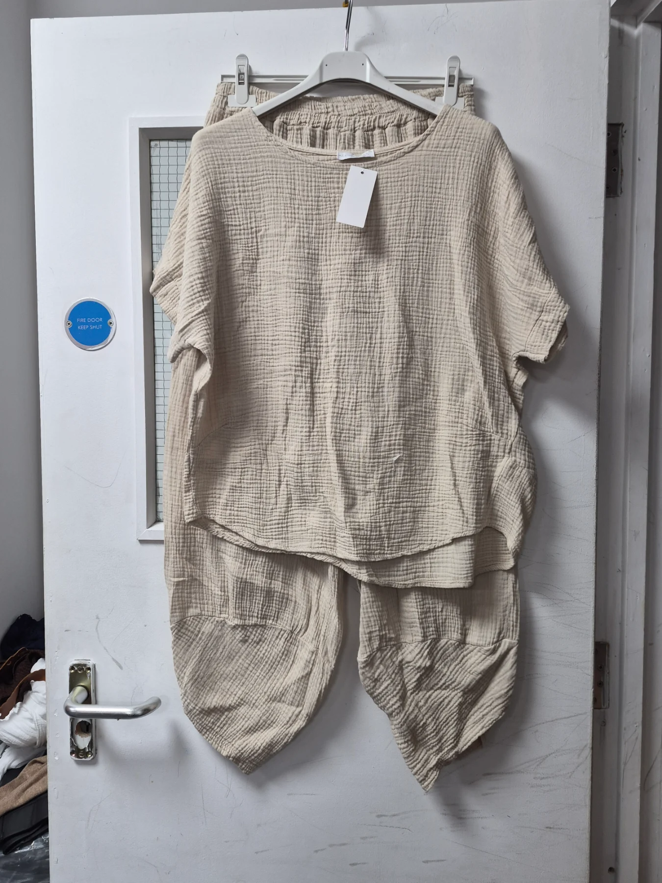 Won't  cheesecloth  barrel leg trousers set, one size  8-18