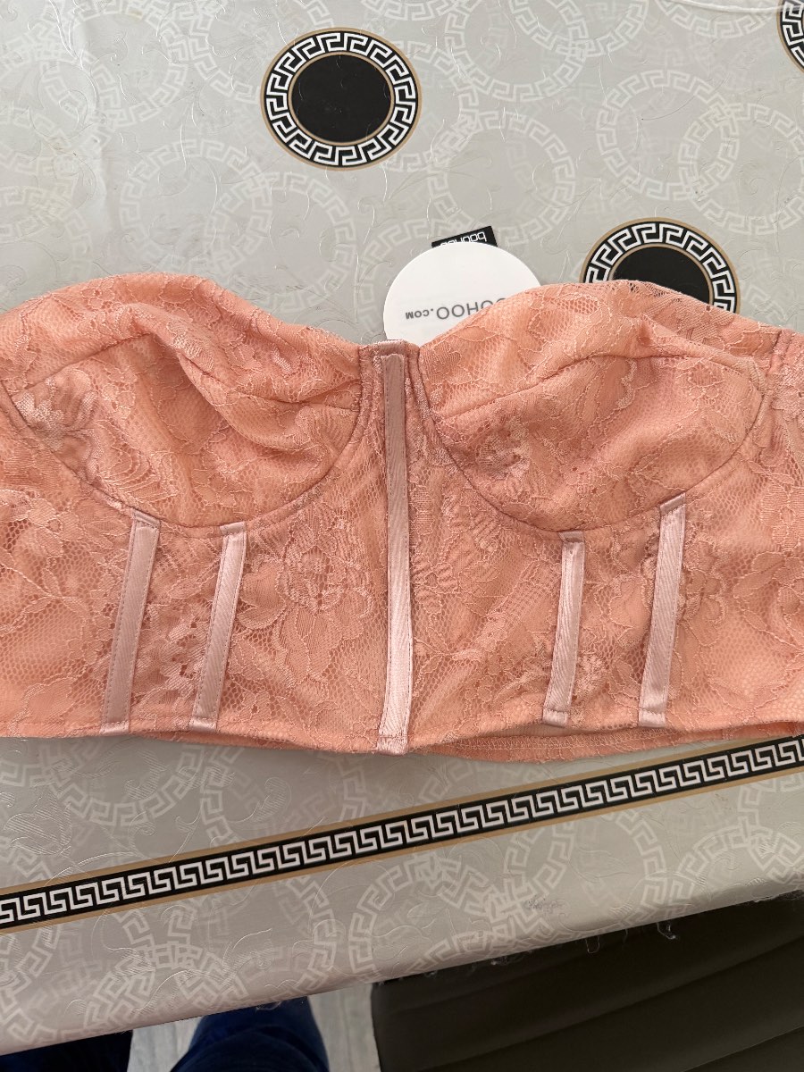 Booho lady’s corset lace top in peach size L 12