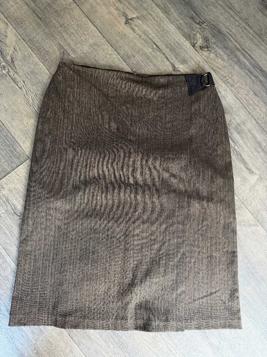 Vinatge brand jumper pencil skirt size 18 1990s brown textile skirt