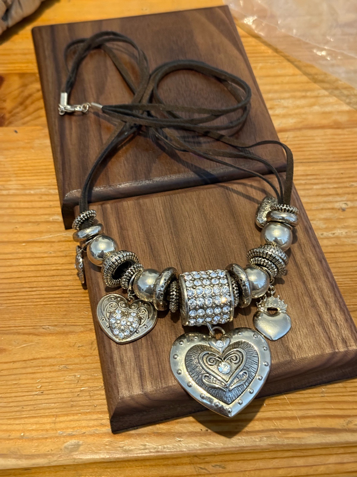 vintage style multi strand chunky charm beaded necklace