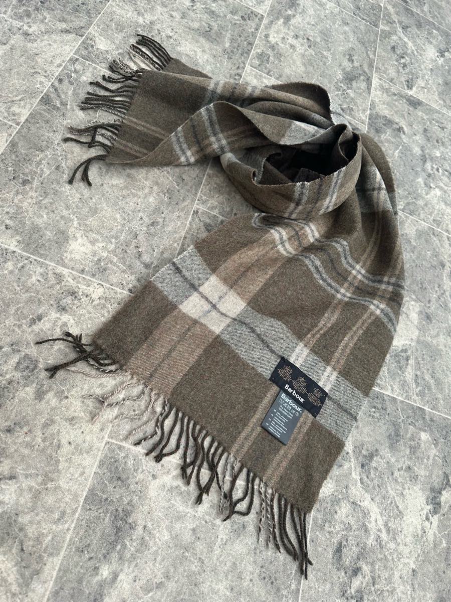 Barbour Scarf 100%Lambswool Grey/Brown