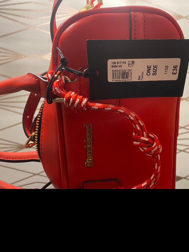 River Island Red Mini Barrel Grab Bag – Brand New With Tags