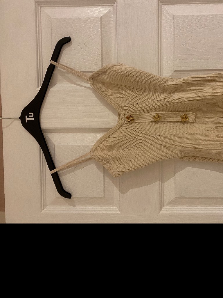 SHEIN Beige Ribbed Knit Cami Top – Size S / UK 8