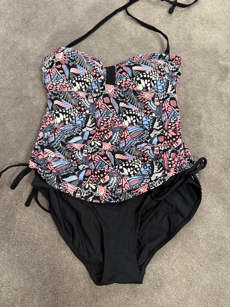 George Tankini one piece butterfly print swimsuit Womens Size 12