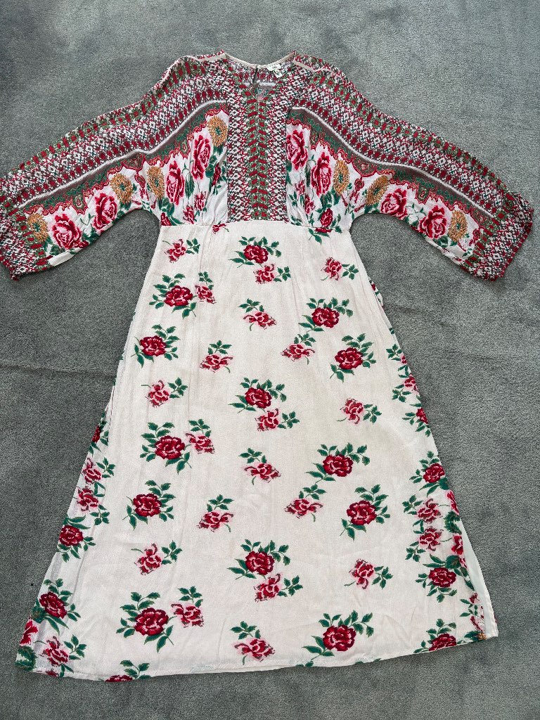 River Island floral boho vintage style rose print Maxi Dress size 10