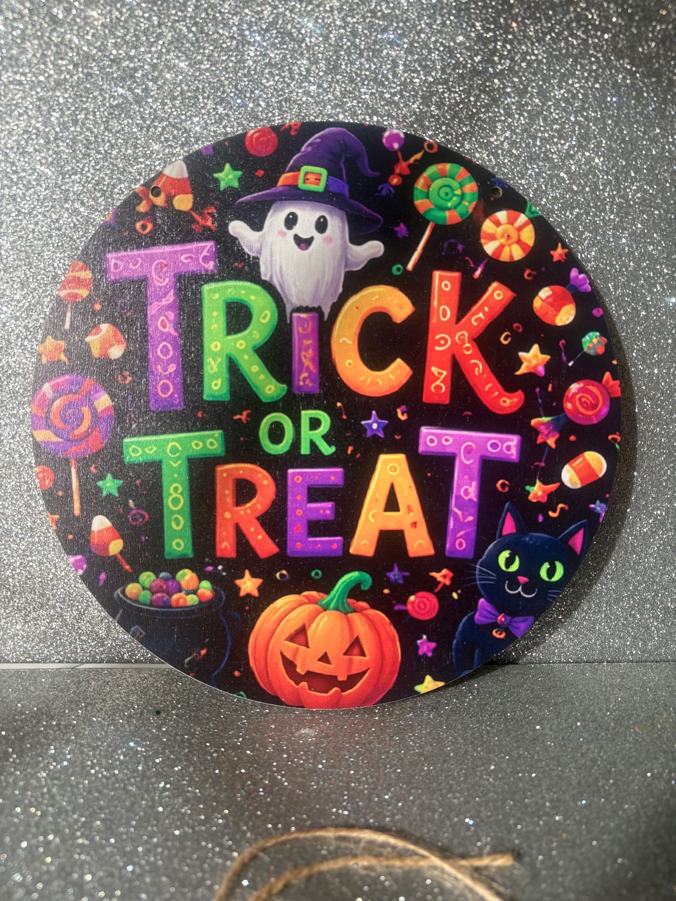 Halloween Themed Circular Hanging Sign