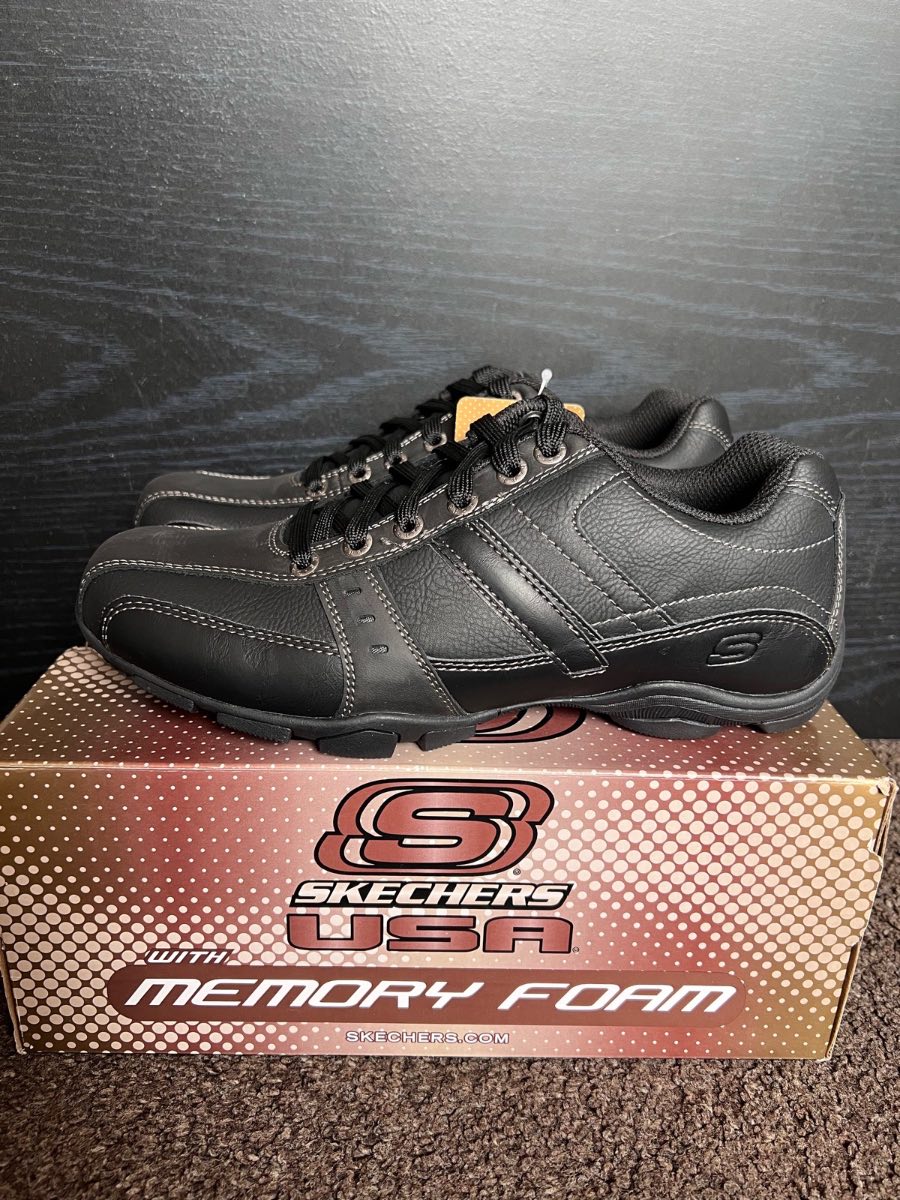 Skechers Lace Casual Trainers Black UK 7 EU 41 New