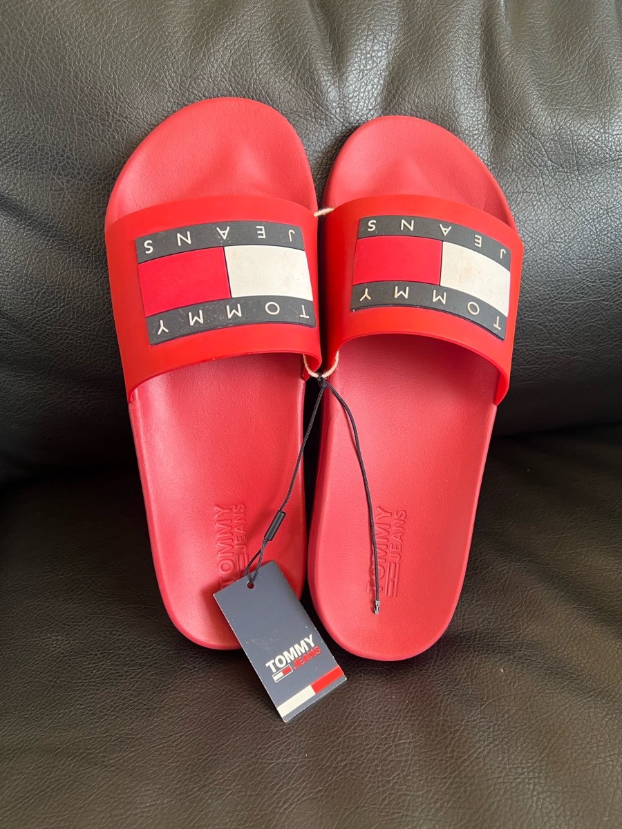 Tommy Jeans Flag Slide  Red UK 11 EU 46 Brand New