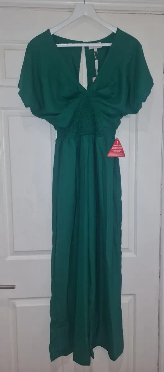 Dancing Leopard emerald green wide leg jumpsuit playsuit- UK size 6 - brand new