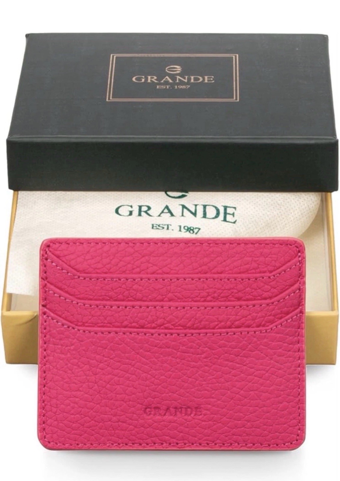 grande 3633 Genuine Leather Card Holder For Women and Men Super Slim Minimalist