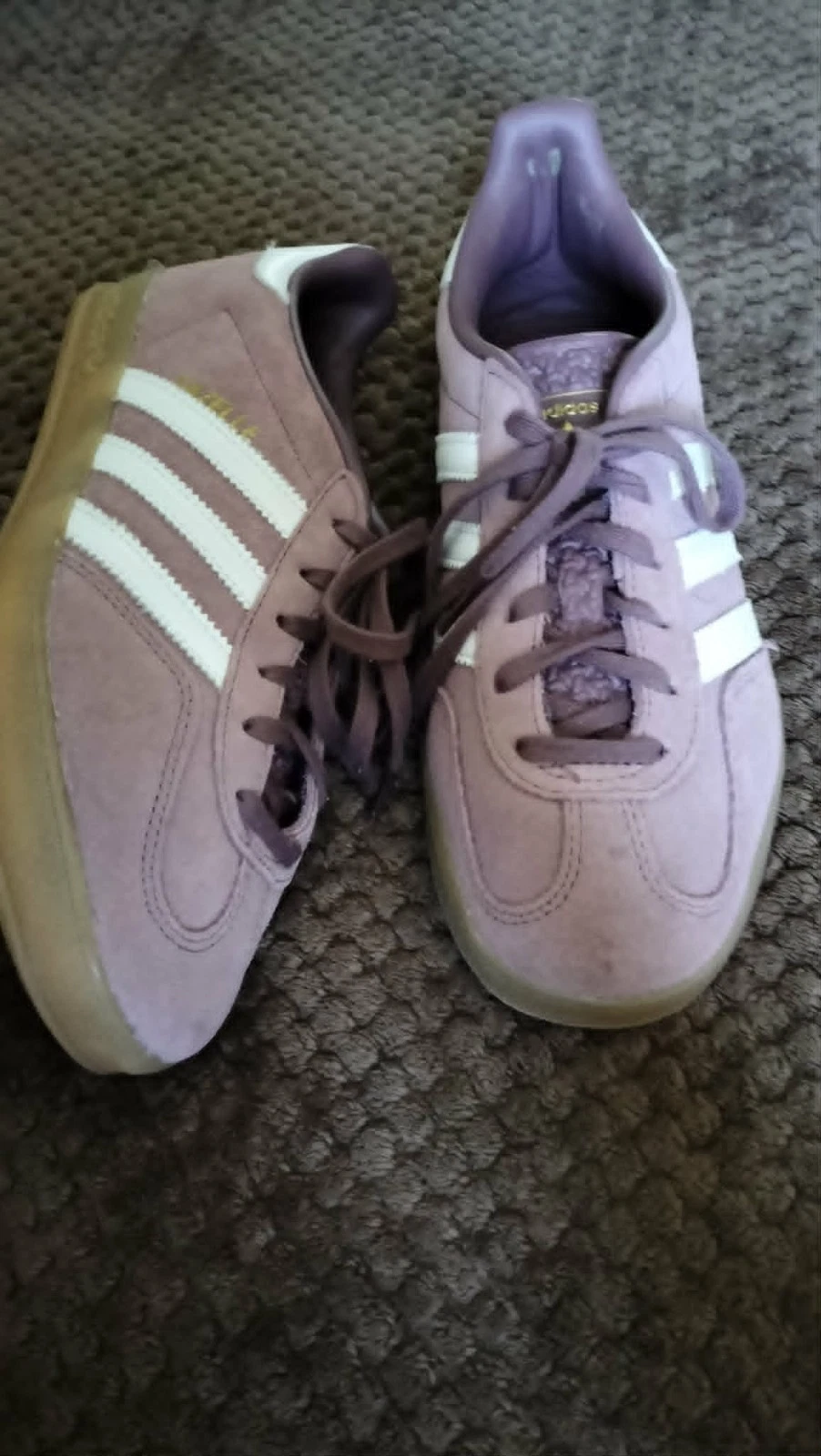 Adidas Suede Gazelle Trainers Size 5.5 Eu 38.5 Lavender / Lilac