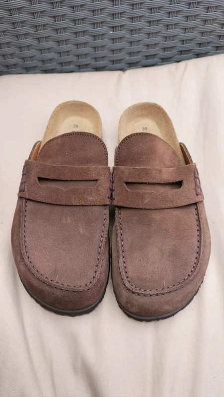 Hush Rune Suede Padded Mules Chocolate Brown Size 5 NWOT