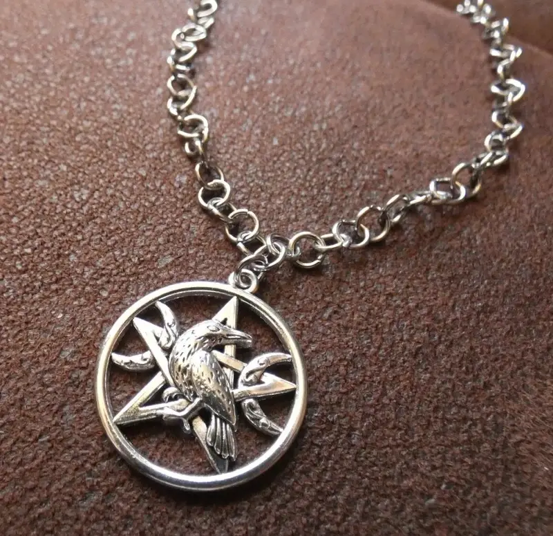 Stainless Steel Chain and a Crow / Raven Necklace Various Lengths Goth, Witchy