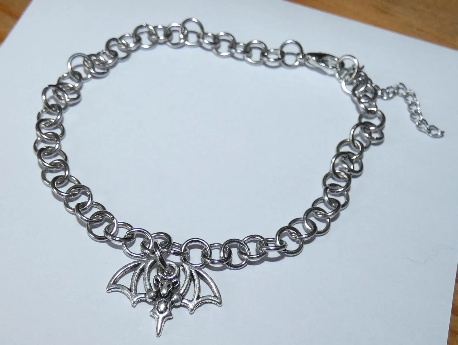 Goth Stainless Steel Bat Anklet, Ankle Bracelet