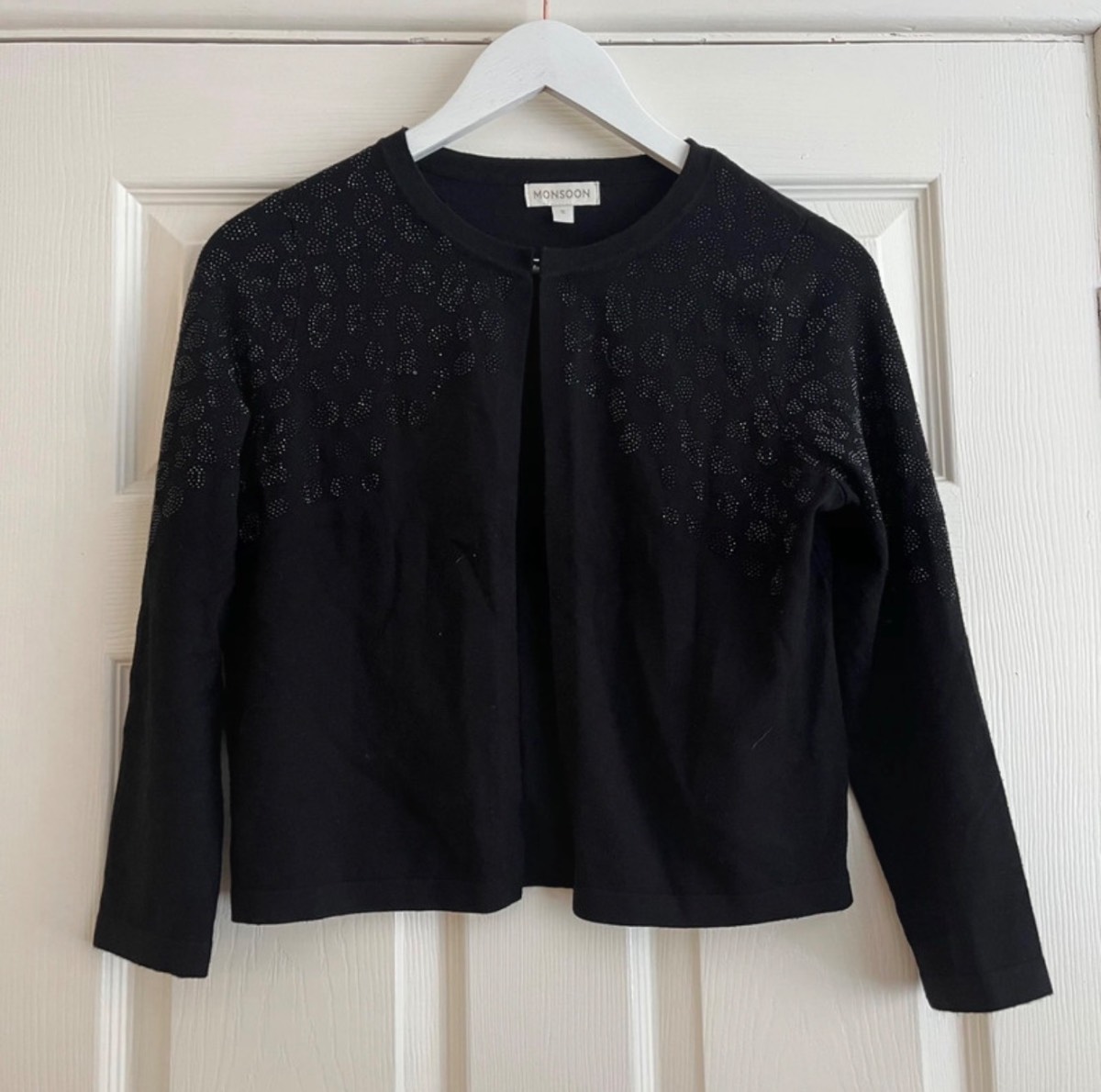 Monsoon black and silver leopard print bolero