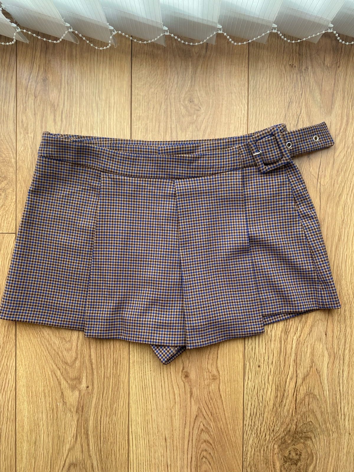 Check Houndstooth Buckled Skort - Size UK 10