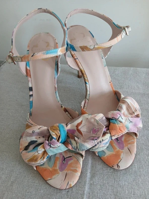 Ted Baker Nestar Art Print Stiletto Sandals - UK 7-7.5 / EU 41 (Worn for 2 hours)