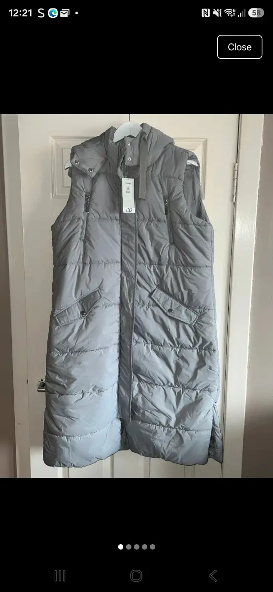 Ladies Long Grey Gilet