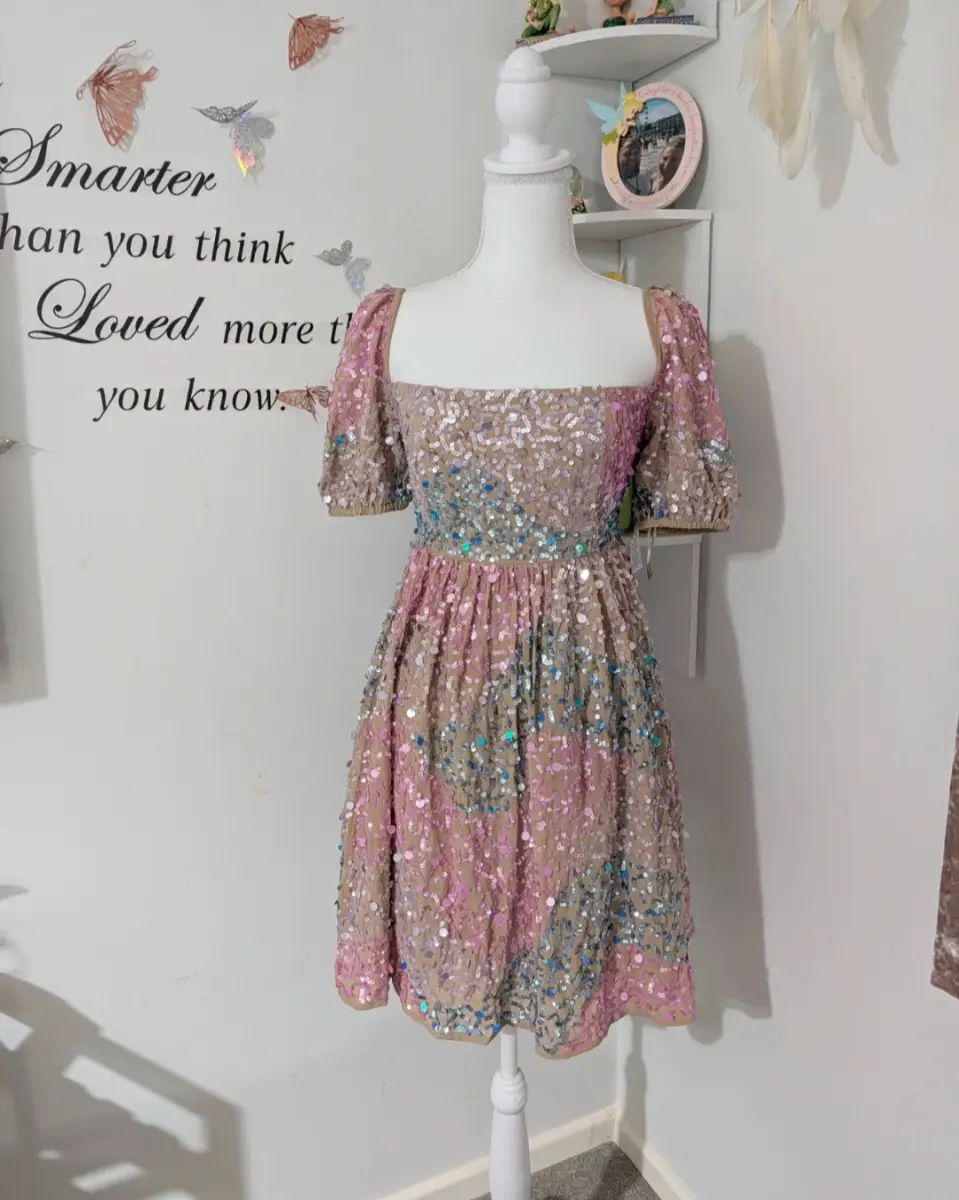 Maya Deluxe All-Over Sequin Mini Dress - NWT - UK 10