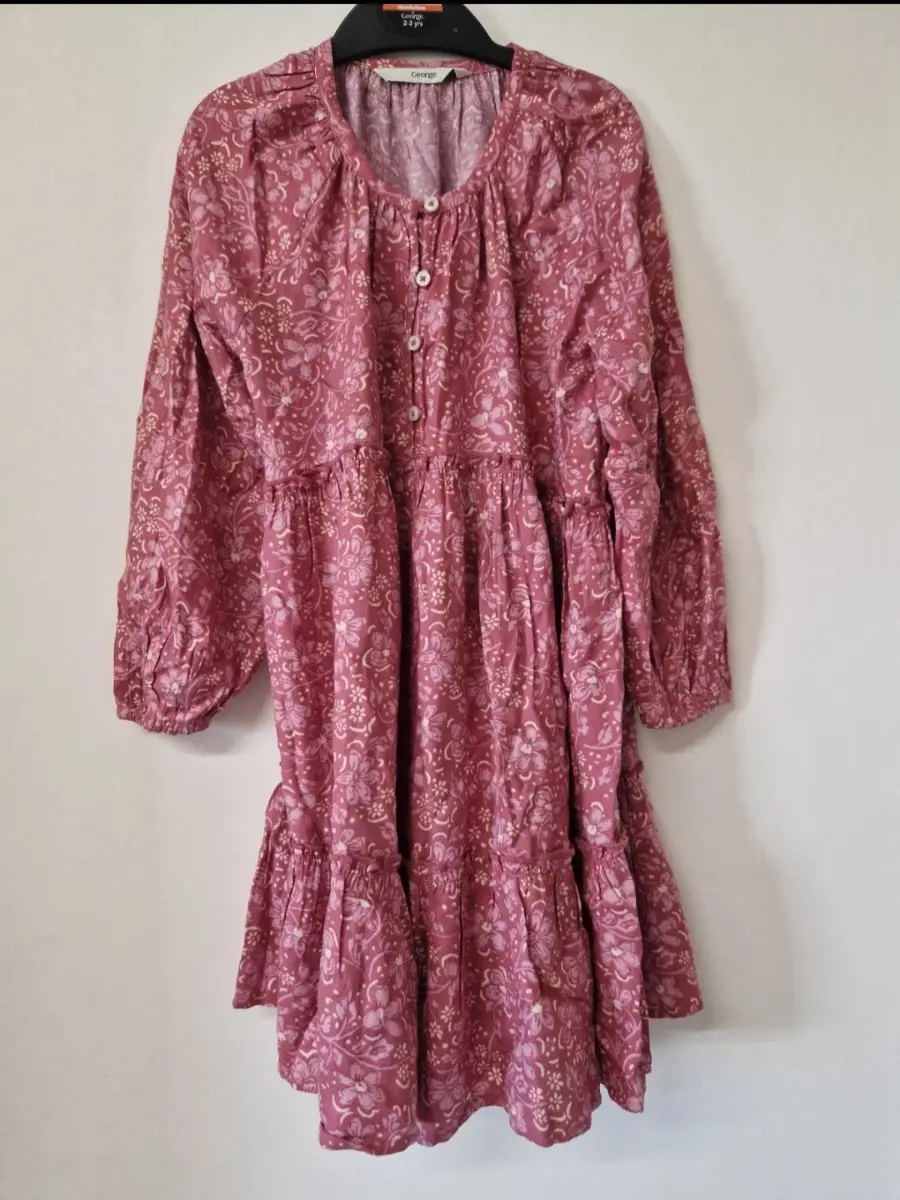Pink floral girls dress