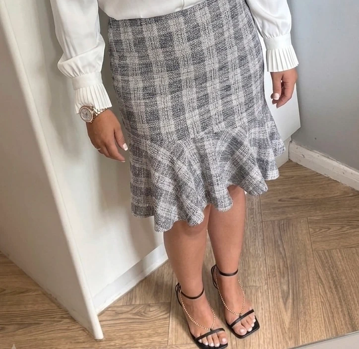 BNWT check peplum skirt size 12/14 NEXT