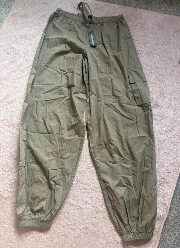PLT khaki cuffed cargo trousers size 10