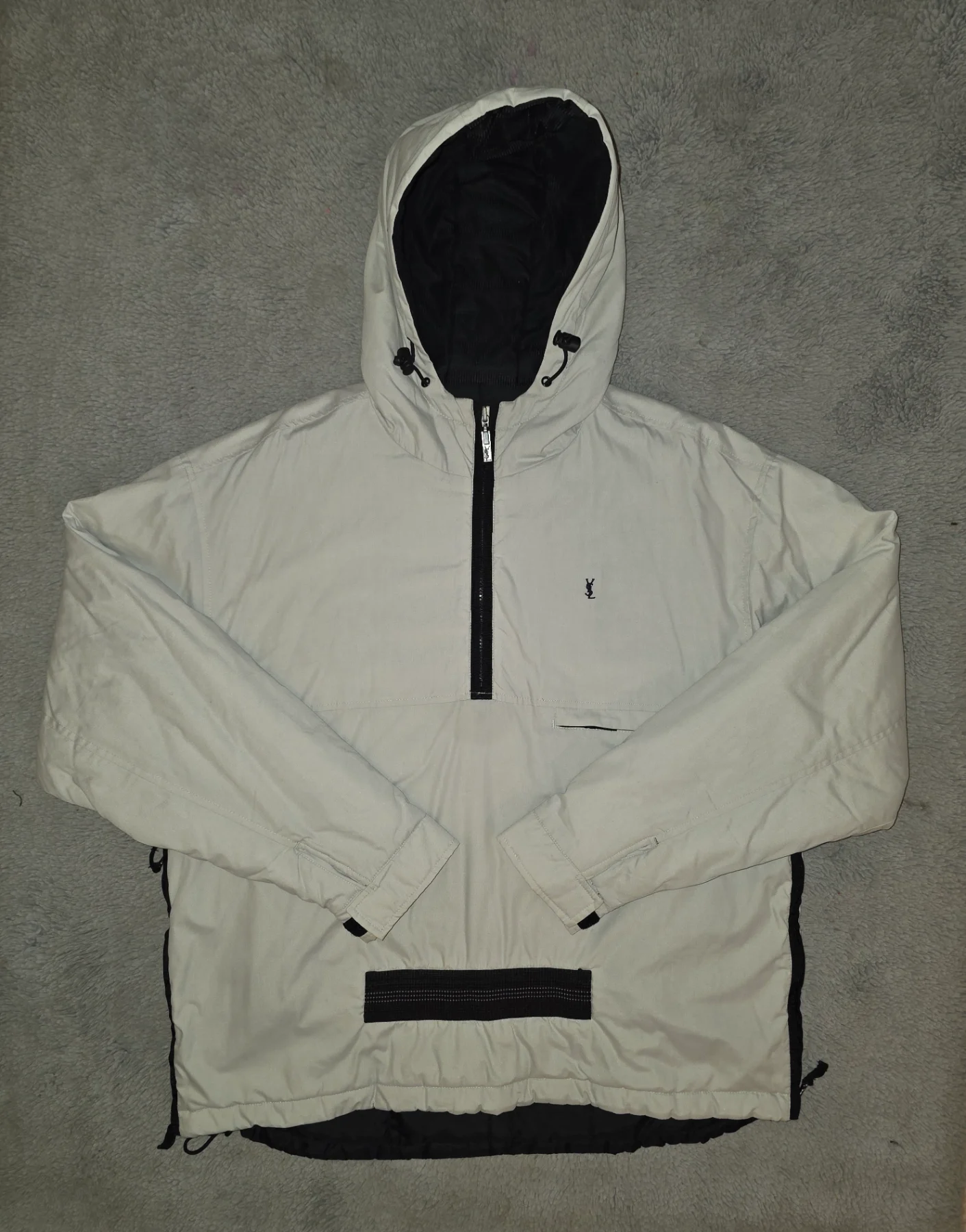 YSL Yves Saint Laurent Vintage Hooded Half-Zip Anorak Jacket