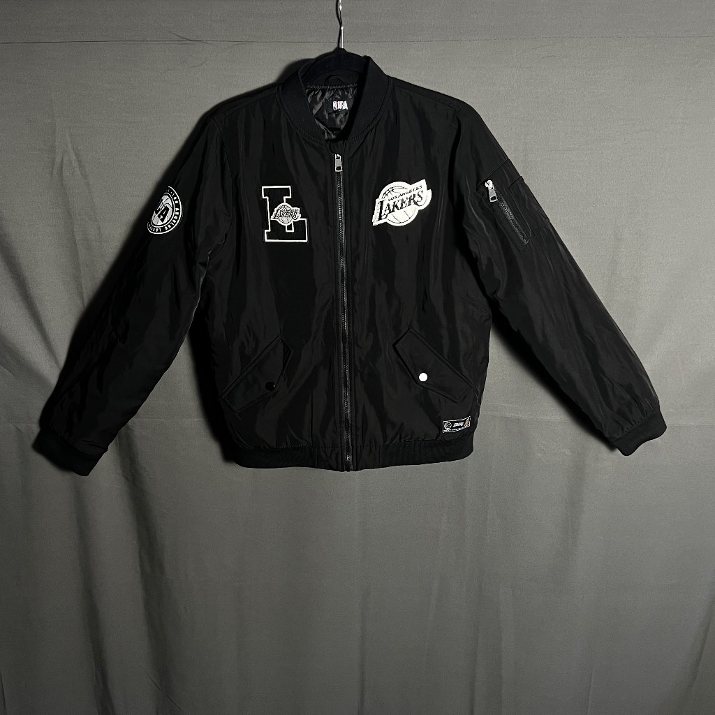 NBA Los Angeles Lakers Bomber Jacket Black Embroidered 14-15Y 170cm