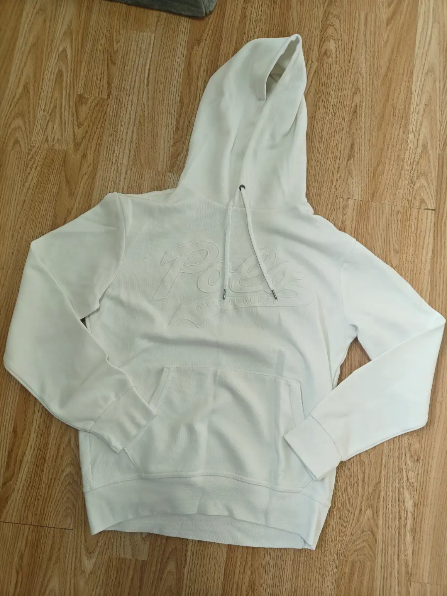 White embossed style polo Ralph Lauren size small hoodie