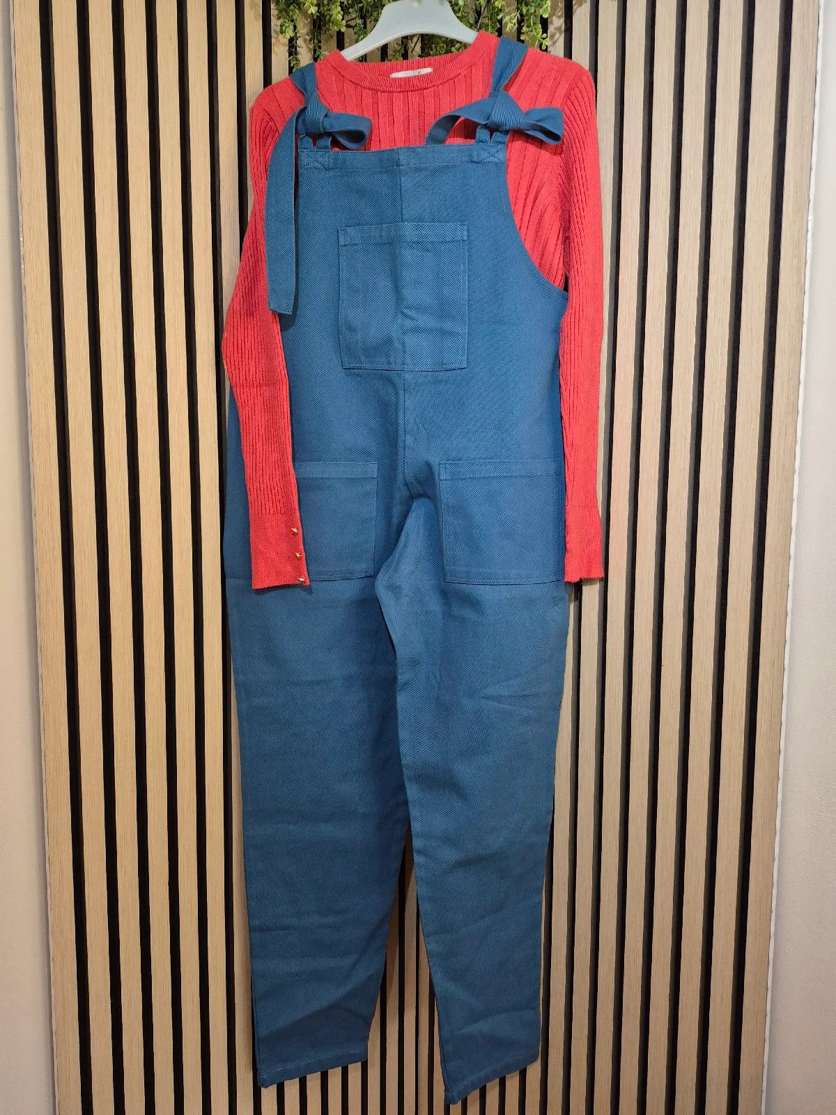 💙 Organic Cotton Twill Dungarees Size  S Long