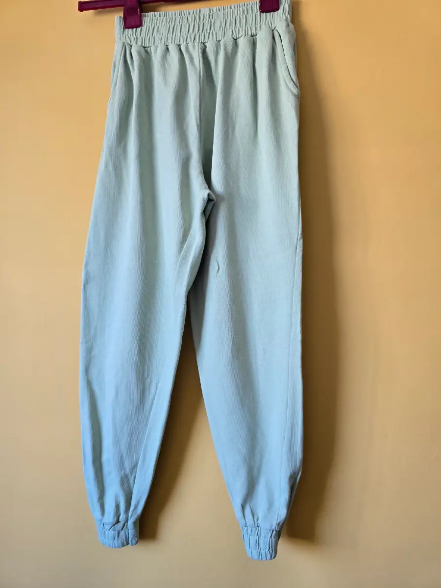 Zudio Mint Green Joggers Sweatpants XS Cotton Cuffed Loungewear Tracksuit Bottoms
