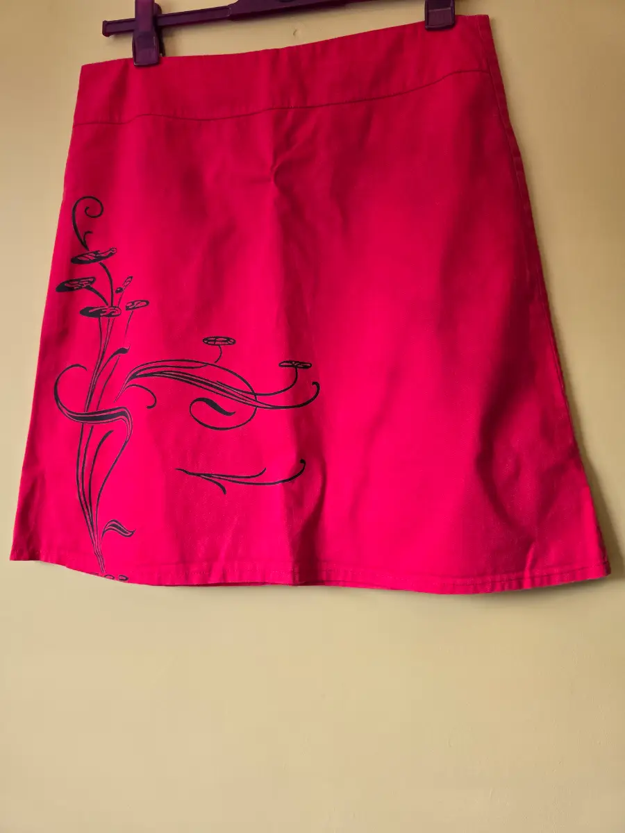 Mariposa Aotearoa Red A Line Mini Skirt Size XL 18 Vintage Boho Graphic Print Cotton