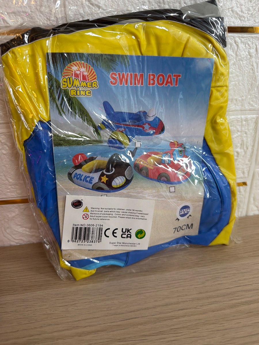 Kids Inflatable Police Boat 70cm – Brand New