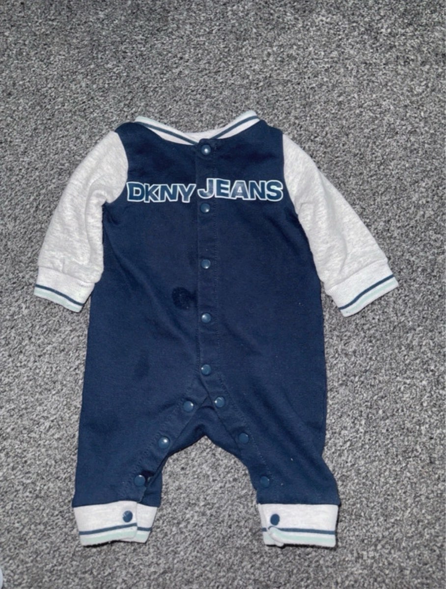 👶 DKNY Jeans Baby Romper — 0-3 months