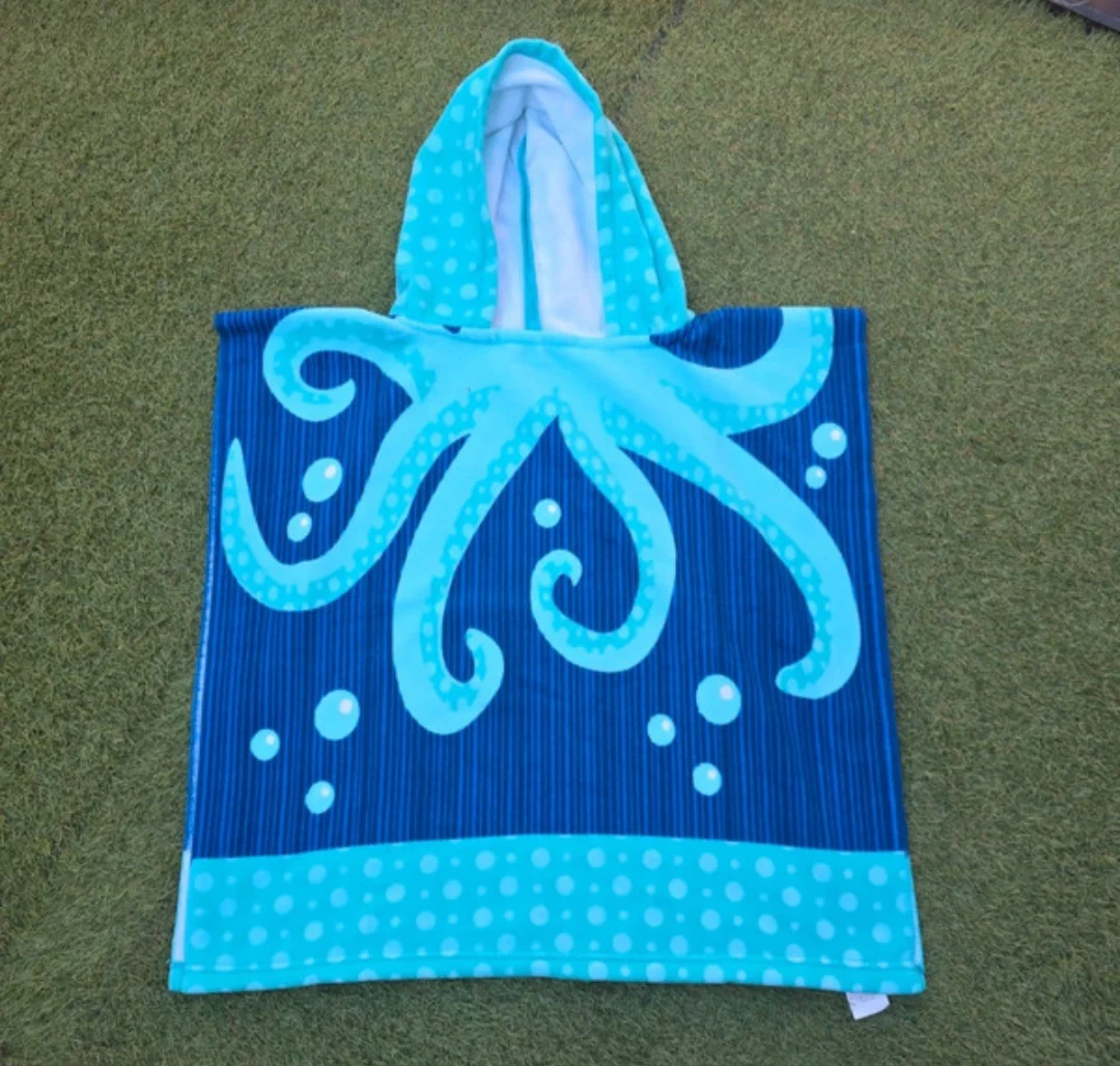 Kids’ Octopus Hooded Beach Towel