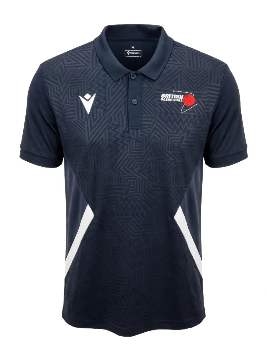 Macron British Basketball Polo Shirt Mens XL - Official GB Team Navy - BNWT