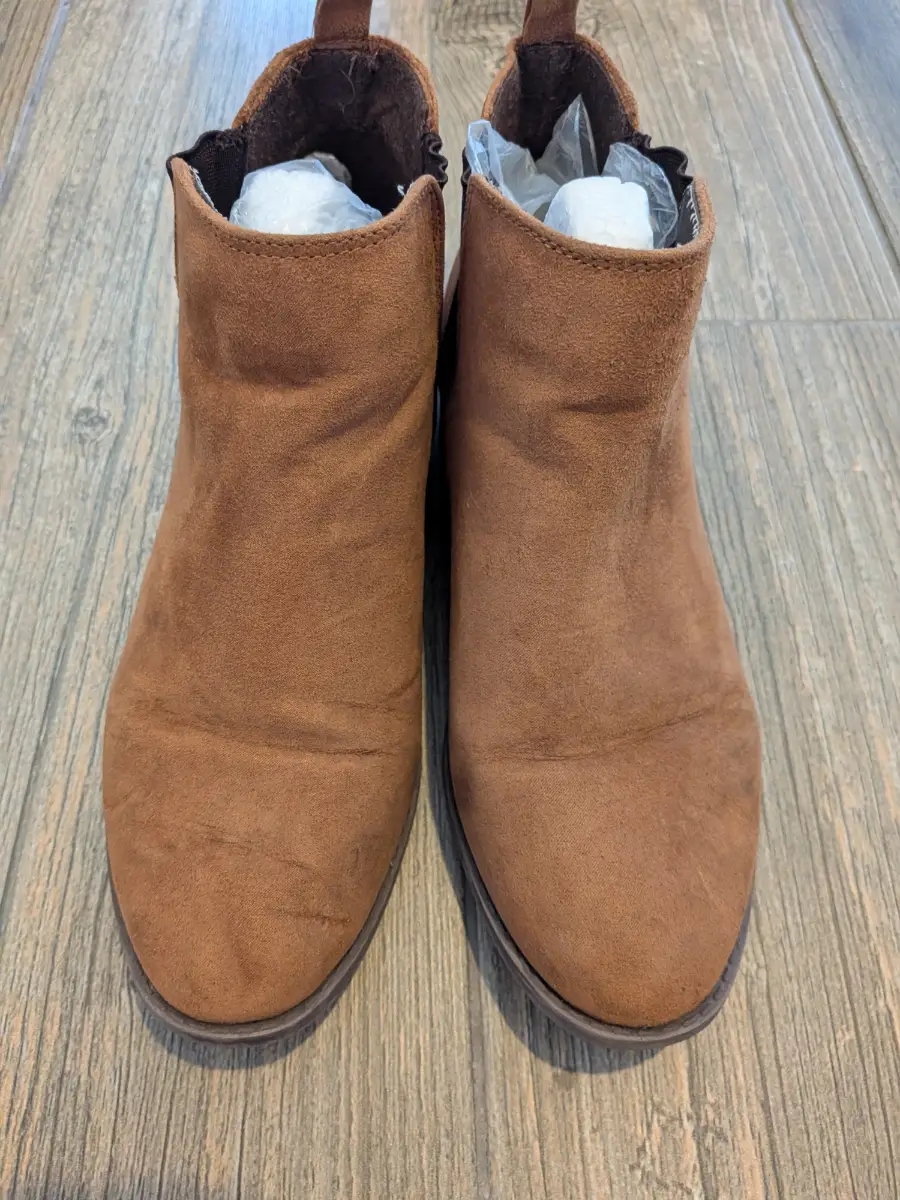 Primark - Wide Fit size 6 Boots - brown/Tanned suede - Flats
