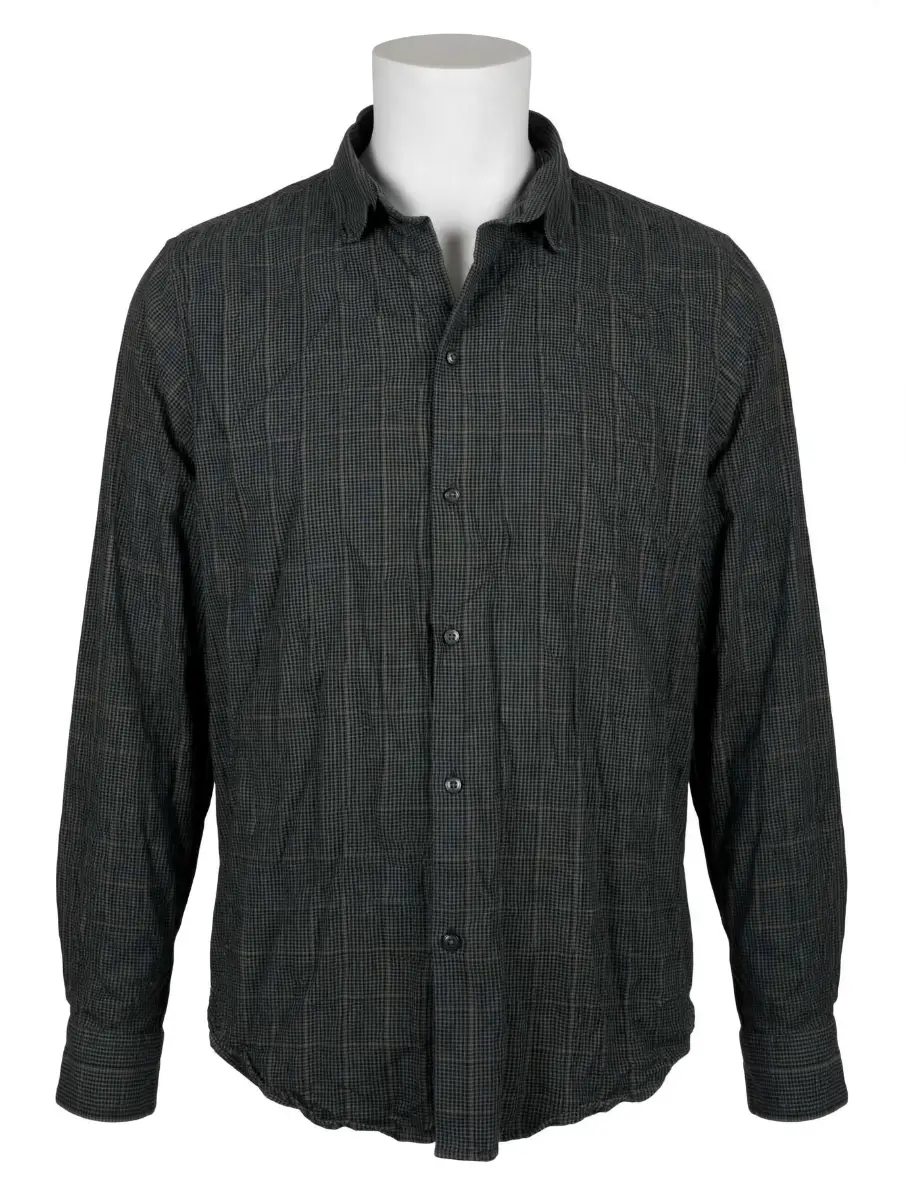 M&S Heritage Mens 2XL Khaki Mix Check Shirt Long Sleeve 47-49" Chest Regular Fit