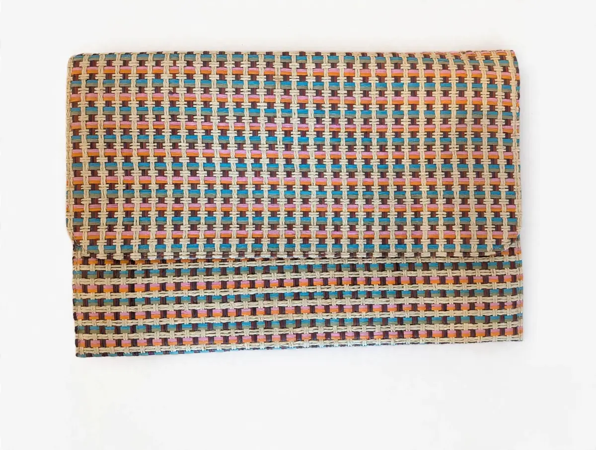 Primark Atmosphere Woven Boucle Clutch Bag - Multicolour Tweed - Womens Evening Bag