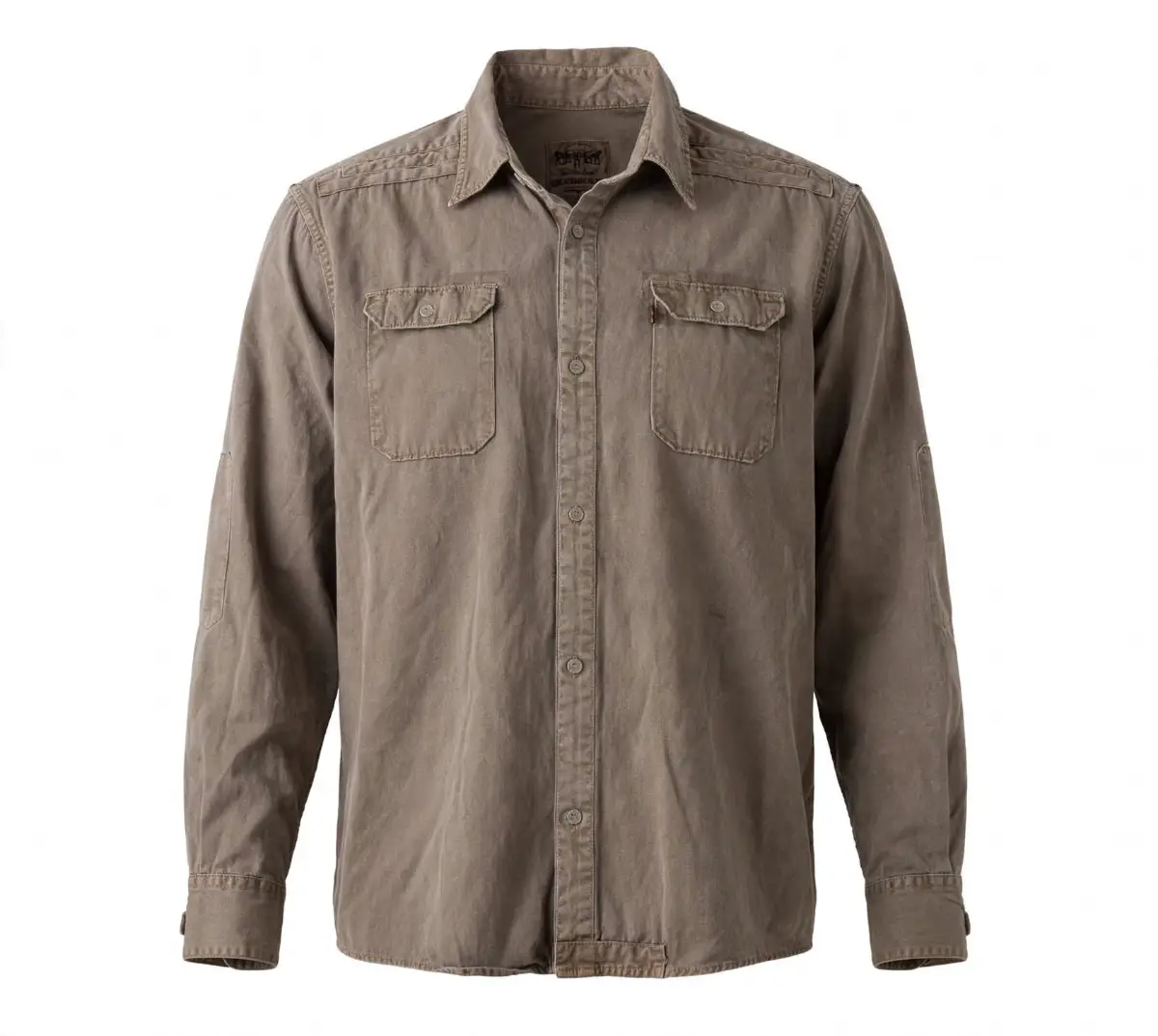 Vintage Levi's Shirt - Tan Khaki Work Shirt - Two Horse Brand Levi Strauss & Co. - Size XL