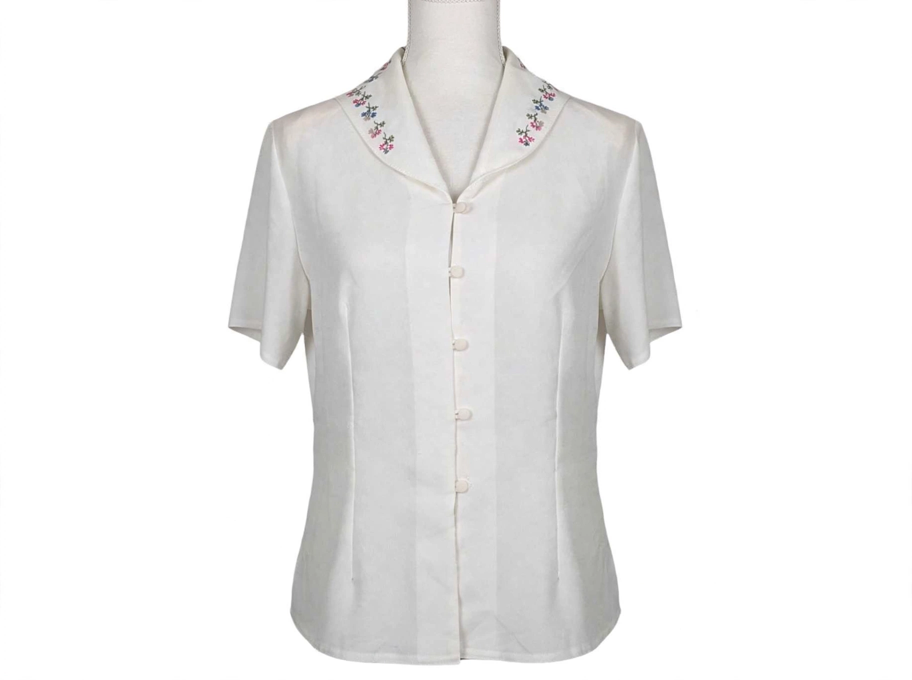 C&A Essentials White Blouse - Size 16 / L - Short Sleeve Shirt