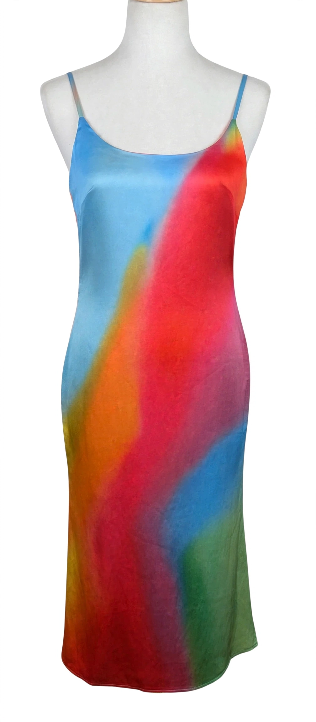Rainbow Tie Dye Slip Dress - Festival Summer Boho - Size S / M - UK 8-10
